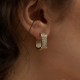 Trendy Zircon Square Earrings For Daily Wear-Gold image
