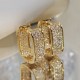 Trendy Zircon Square Earrings For Daily Wear-Gold image