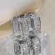 Trendy Zircon Square Earrings For Daily Wear-Silver image