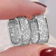 Trendy Zircon Square Earrings For Daily Wear-Silver image