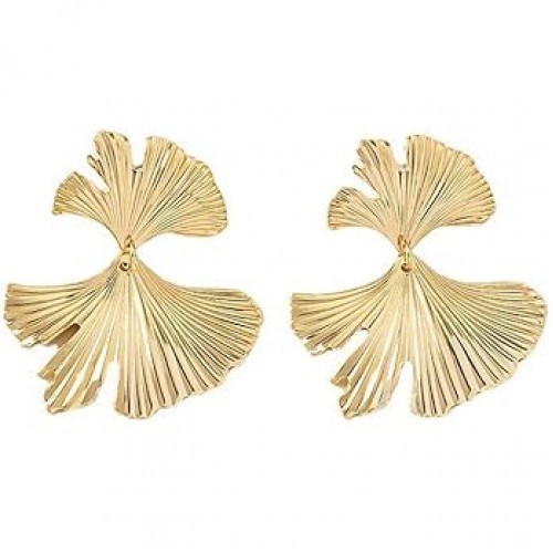 Women Statement Gold Dangle Earrings Alloy Big Simple Fashion image