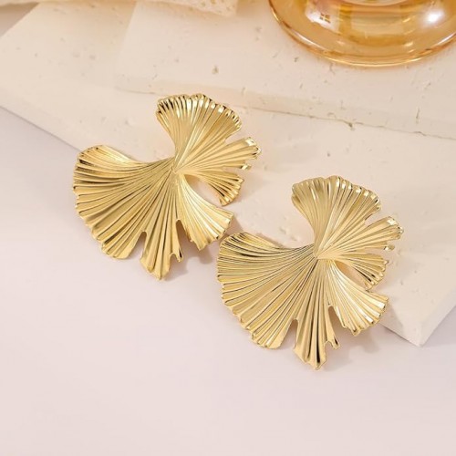 Women Statement Gold Dangle Earrings Alloy Big Simple Fashion image