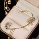 Butterfly Ear Cuff Earrings with Rhinestones & Chains-Silver image