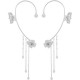 Butterfly Ear Cuff Earrings with Rhinestones & Chains-Silver image