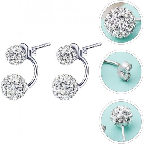 Sterling Silver 1 Pair Double Ball Earrings image