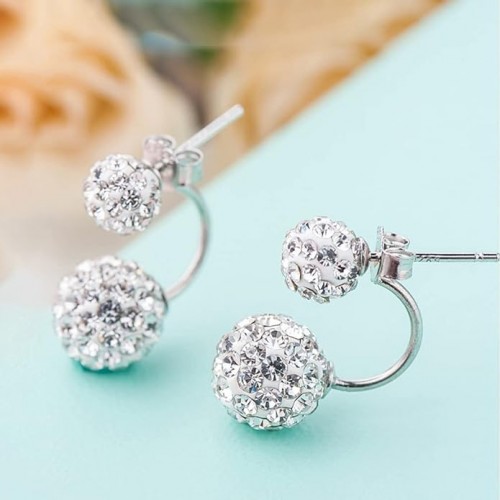 Sterling Silver 1 Pair Double Ball Earrings image