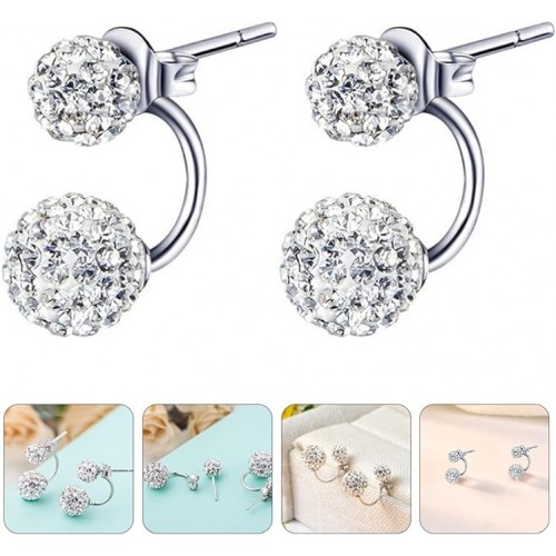 Sterling Silver 1 Pair Double Ball Earrings image