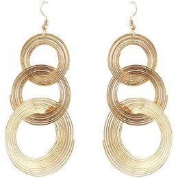 Women‘s Personality Metal MultiLayer Circle Earrings