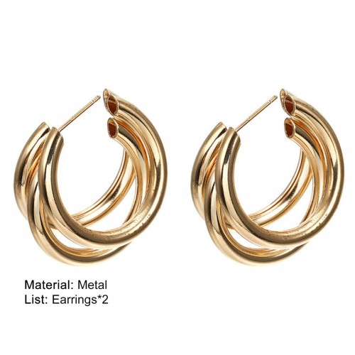 Gold Twisted Hoop Earrings Effortlessly Elegant image