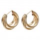Gold Twisted Hoop Earrings Effortlessly Elegant image