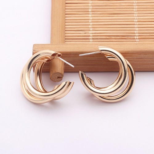 Gold Twisted Hoop Earrings Effortlessly Elegant image