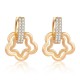 Floral Stud Earrings Casual Geometric Design Brass-Gold image