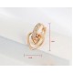 Gold Heart Hoop Earrings with Rhinestones image