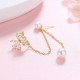 Flower Pearl Tassel Ear Bone Clip Piece Earrings image