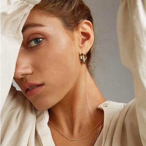 Stylish Gold Hoop Earrings for Women image