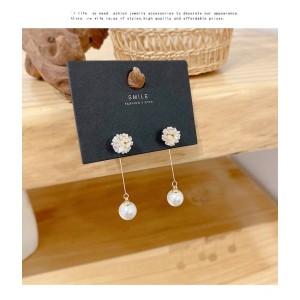 Trendy Double Tassel Pearl Earrings Korean style