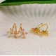 Elegant Gold Plated Inlaid Rhinestones Flower Earrings - Cool Wind