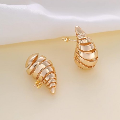 Trendy Teardrop Dangle Earrings With Chunky Hoop image