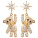 Adorable Rhinestone Teddy Bear Drop Earrings image