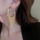 Gold Hoop Earrings With Fringe Chains image