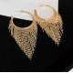 Gold Hoop Earrings With Fringe Chains image