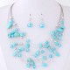 Bohemian Multi Layer Necklace Set With Crystals-Light Blue image