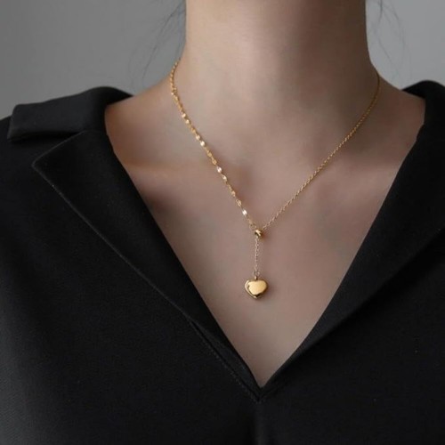 Gold Heart Pendant Necklace For Women image