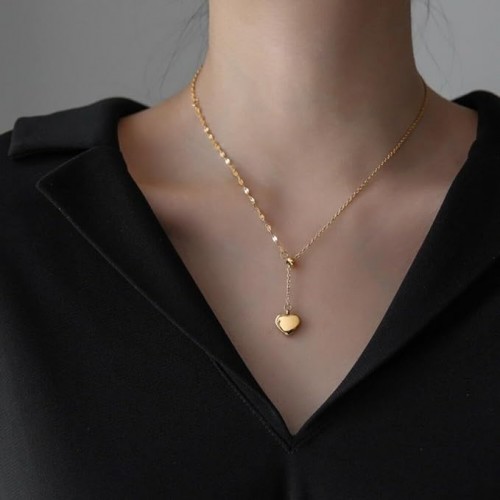 Gold Heart Pendant Necklace For Women image