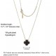 Black and Gold Clover Necklace, Bracelet, and Earrings Set image