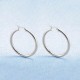 Silver Plated Classic Round Hoop Earrings-Silver image