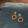 Striking Gold Drop Earrings with Roman Numerals