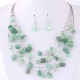 Bohemian Multi Layer Necklace Set With Crystals-Green image
