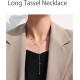 Silver Plated Y Shaped Bead Chain Necklace image