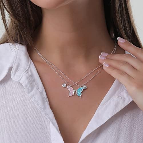 BFF Butterfly Necklaces Show Your Best Friend-Silver image
