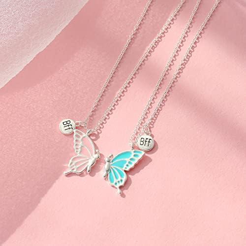 BFF Butterfly Necklaces Show Your Best Friend-Silver image