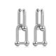 Silver Plated Y2K Style U-Shape Ball Drop Earrings image