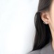 Glamorous Silver Claw-Shaped Stud Earrings With Rhinestones image