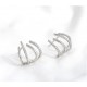  Glamorous Silver Claw-Shaped Stud Earrings With Rhinestones image