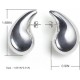 Extra Large Teardrop Earrings Oversized Chunky Silver Hoop image