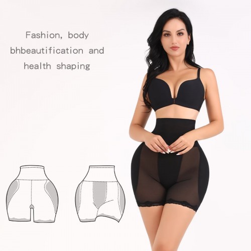 Black High-Waisted Body Shaper Underwear Slip Shorts image