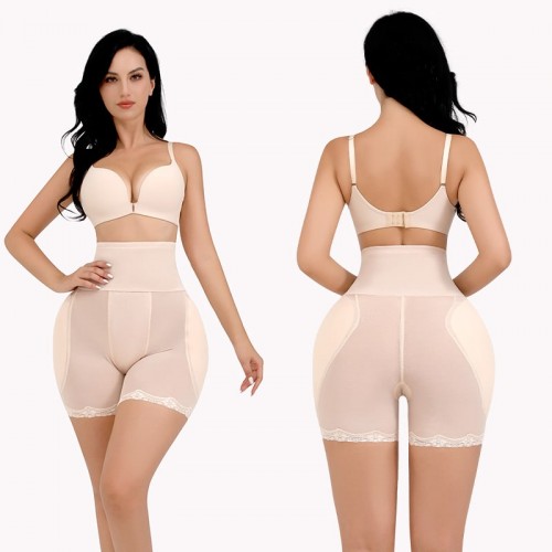 Biege High-Waisted Body Shaper Underwear Slip Shorts image