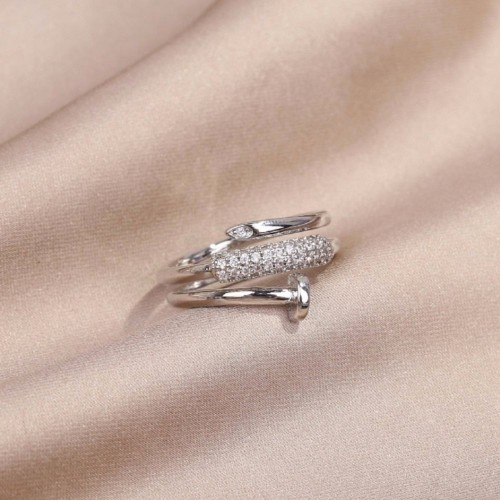 14K Silver Luxurious Screw Ring for Women image