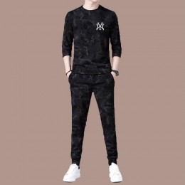 Trendy Workwear Loose Fit Sports Two-Piece Tracksuit - Black