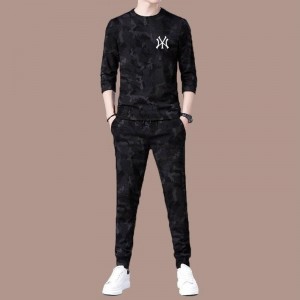 Trendy Workwear Loose Fit Sports Two-Piece Tracksuit - Black