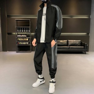 Classic Men's 2-Piece Athletic Tracksuit- Black