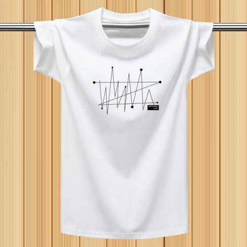 New Korean Style Men's Short-Sleeved Cotton T-Shirt - White image