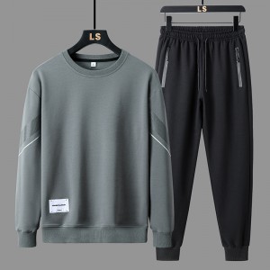  Stylish Men's Tracksuit Casual & Sporty Two-Piece Set - Grey