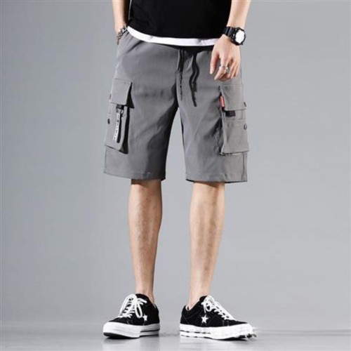 Men's Trendy Cargo Shorts With Multi Pocket - Grey image
