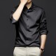 Men's Long-Sleeve Ice Silk Business Shirt - Black image