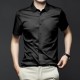 Men's Long-Sleeve Ice Silk Business Shirt - Black image